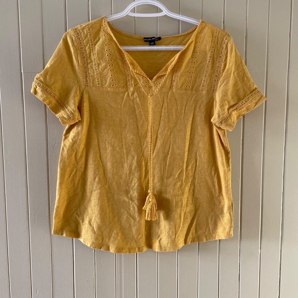 Hilary Radley Yellow Women's Top - Eyelet